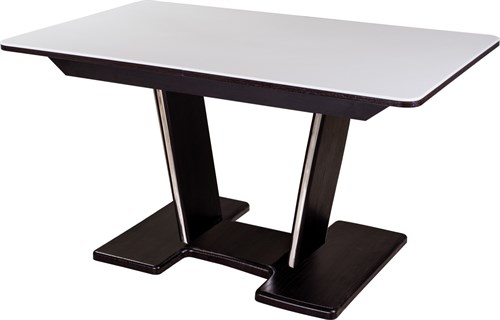 Обеденный стол с камнем Румба ПР-2 с центральной ножкой 04/ВН 03-2 ВН, венге/камень белого цвета - фото 13263