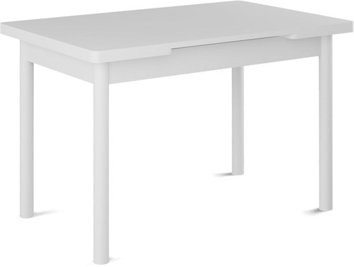 Стол со стеклом Милан EVO, Стекло белое/белое, ножки белые металл - фото 16232
