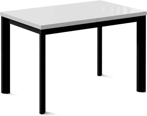 Стол обеденный Нагано, белое/светлый цемент, ножки черные металл - фото 16288