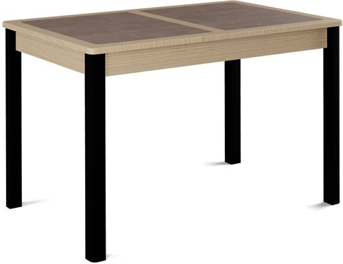 Стол с плиткой Ницца ПЛ, Плитка коричневая/белёный дуб, ножки черные металл - фото 16436