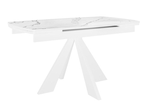 Стол DikLine SKU120 Керамика Белый мрамор/подстолье белое/опоры белые - фото 30117