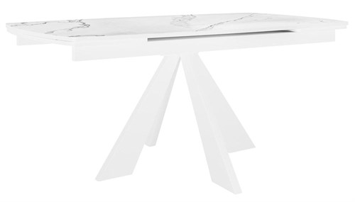 Стол DikLine SKU140 Керамика Белый мрамор/подстолье белое/опоры белые - фото 30139