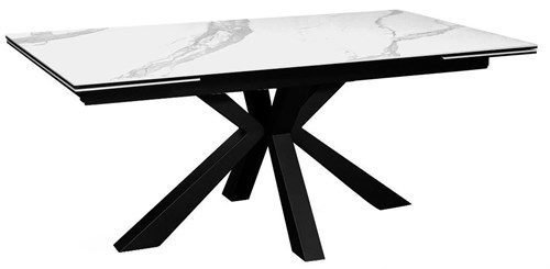 Стол DikLine SFE160 Керамика Белый мрамор/подстолье черное/опоры черные (2 уп.) - фото 30540
