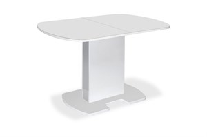 Обеденный стол со стеклом FORMA 120 White на центральной опоре (Уцененный товар)