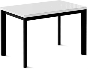 Стол обеденный Нагано, белое/белый цемент, ножки черные металл