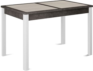 Стол с плиткой Ницца ПЛ, Плитка бежевая/серый камень, ножки белые металл