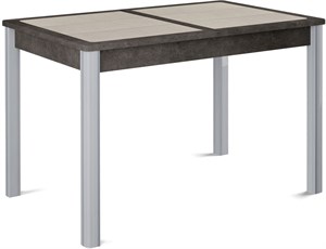 Стол с плиткой Ницца ПЛ, Плитка бежевая/серый камень, ножки хром-лак