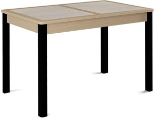 Стол с плиткой Ницца ПЛ, Плитка бежевая/белёный дуб, ножки черные металл
