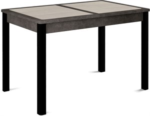 Стол с плиткой Ницца ПЛ, Плитка бежевая/серый камень, ножки черные металл