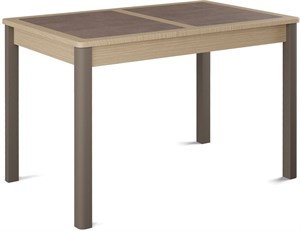 Стол с плиткой Ницца ПЛ, Плитка коричневая/белёный дуб, ножки мокко металл