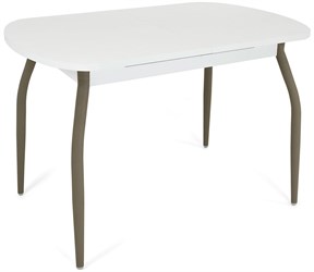 Стол кухонный Портофино, Белый цемент, ножки мокко металл