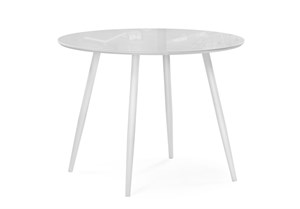 Стол стеклянный Стеклянный стол Абилин 100х76 ультра белое стекло / белый / белый матовый