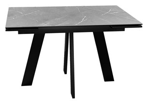 Стол DikLine SKM120 Керамика серый мрамор/подстолье черное/опоры черные (2 уп.)