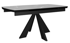 Стол DikLine SKU140 Керамика Серый мрамор/подстолье черное/опоры черные