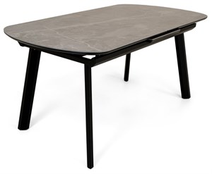 Обеденный стол Шамони, Серый мрамор, ножки черные