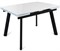Стол со стеклом Татами-2G, Стекло cristal/белый, Ноги черные металл - фото 16285